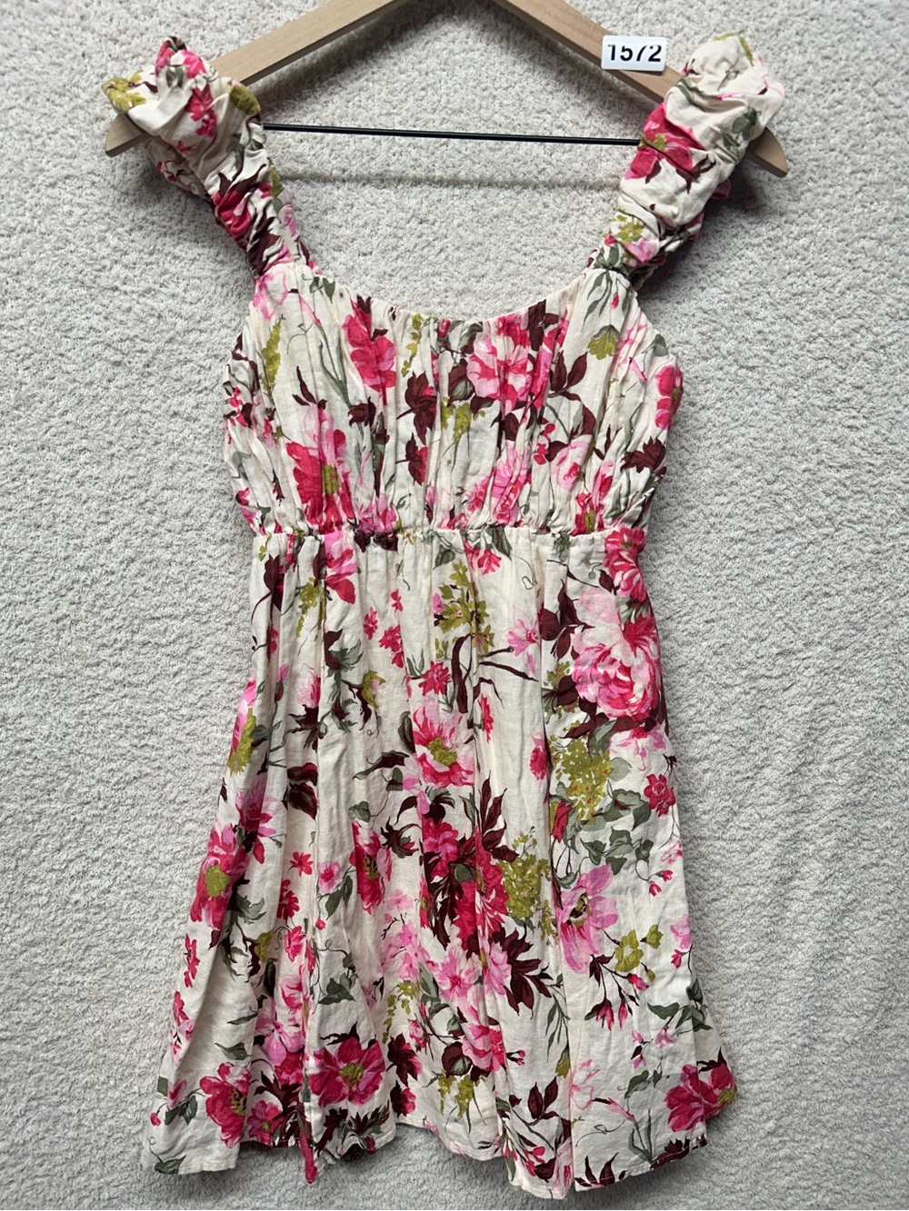 Abercrombie & Fitch Linen Blend Floral Mini Dress MP Pink Cottagecore